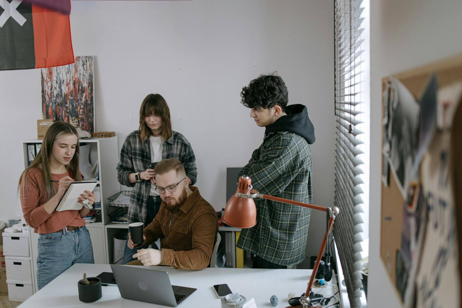 Startup team reviewing fundraise documents